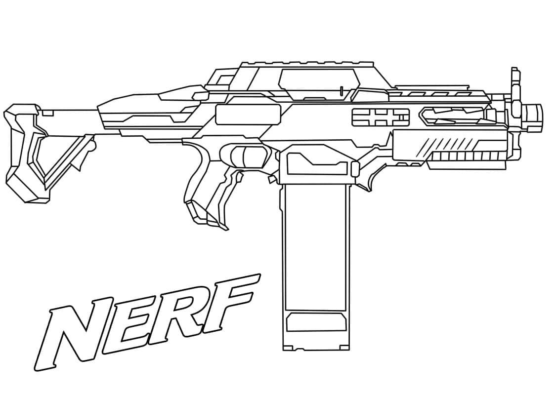 Machine nerf gun coloring page