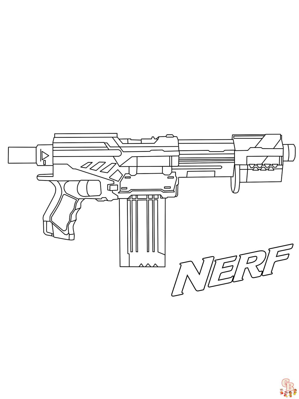 Nerf gun coloring pages free printable and easy to color