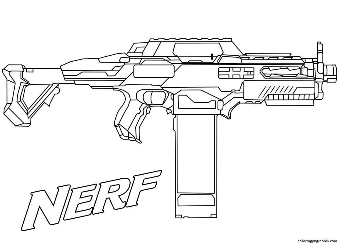 Rapid fire nerf coloring page