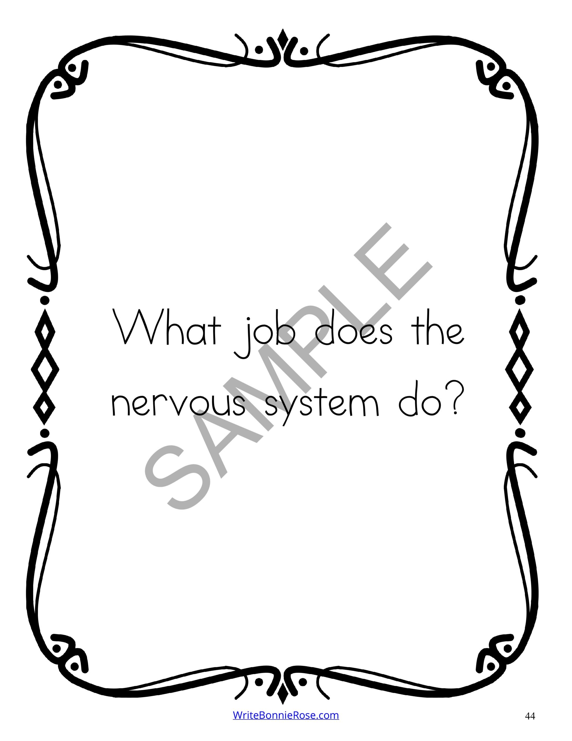 Questions answers coloring book about science body systems