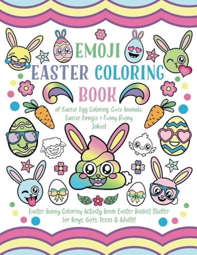 Emoji easter coloring book of easter egg coloring cute animals easter emojis funny bunny jokes easter bunny coloring activity book easter basket stuffer for boys girls teens adults nyx
