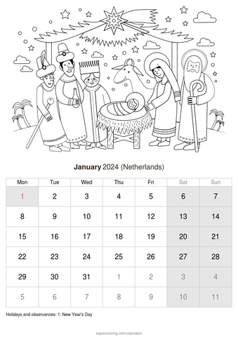 January calendar