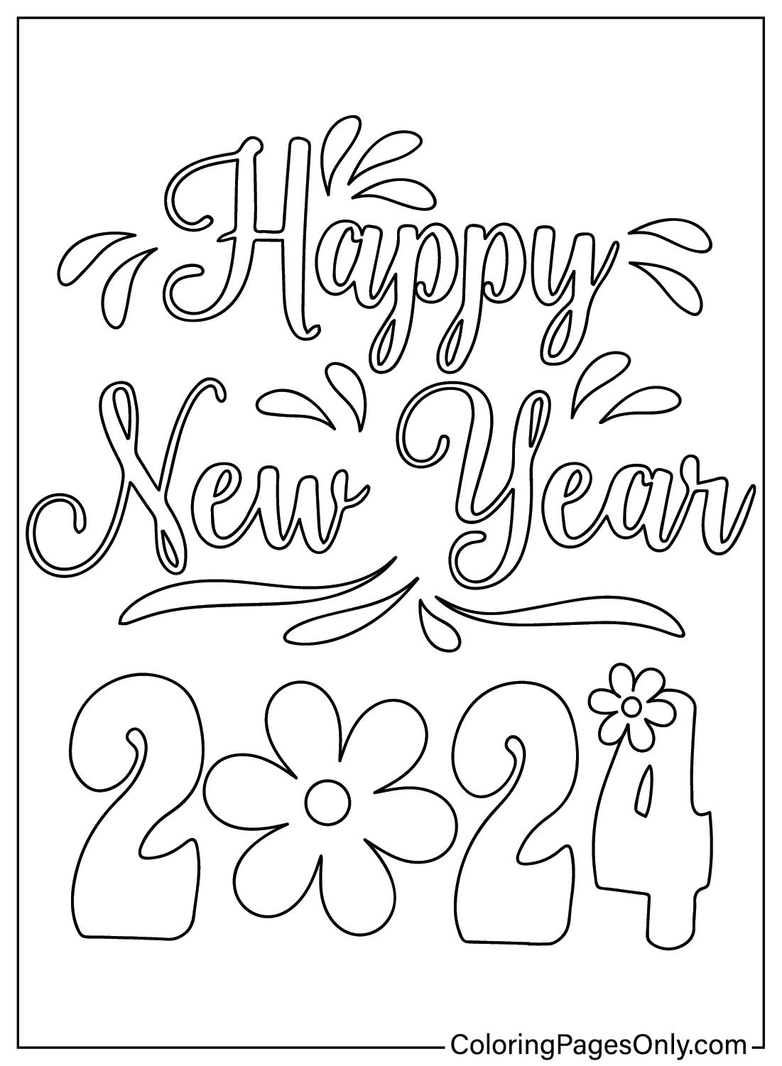 Happy new year images to color