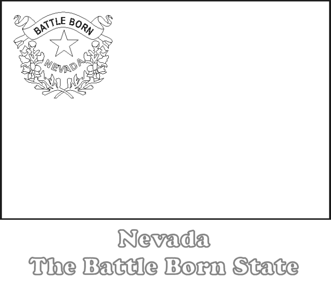 Large printable nevada state flag to color from