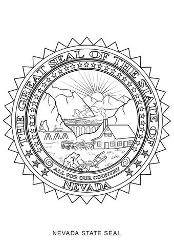 Nevada state seal coloring page free printable coloring pages flag coloring pages nevada state coloring pages