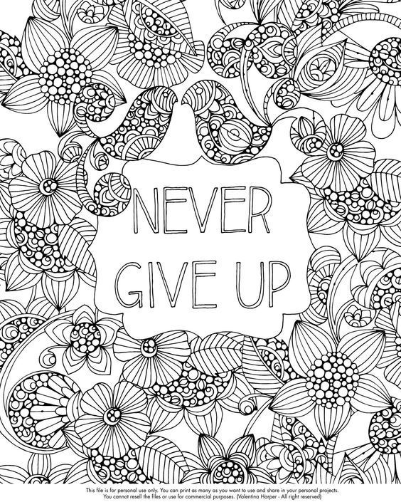 Never give up coloringpages free coloring pages abstract coloring pages coloring pages inspirational