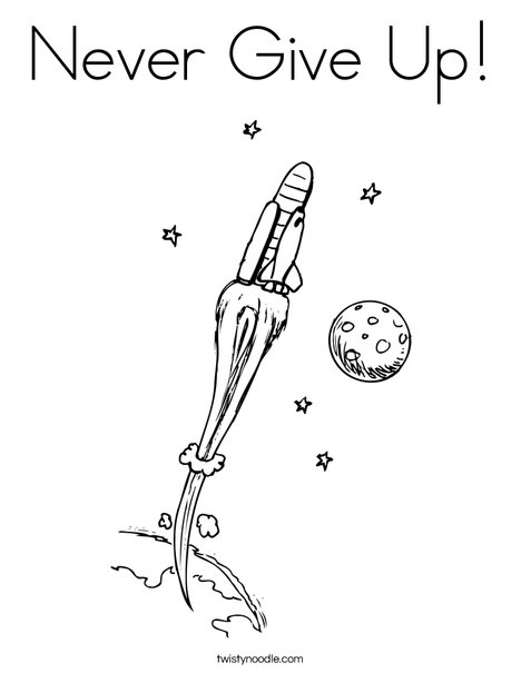 Never give up coloring page