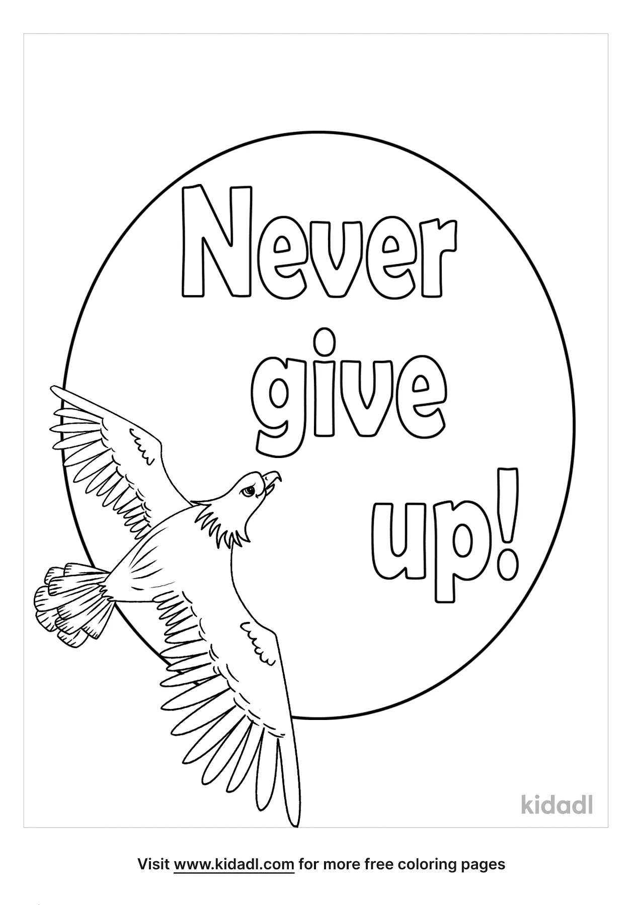 Free s never give up coloring page coloring page printables