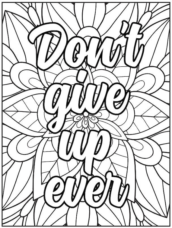 Motivational quotes coloring pages pdf digital download