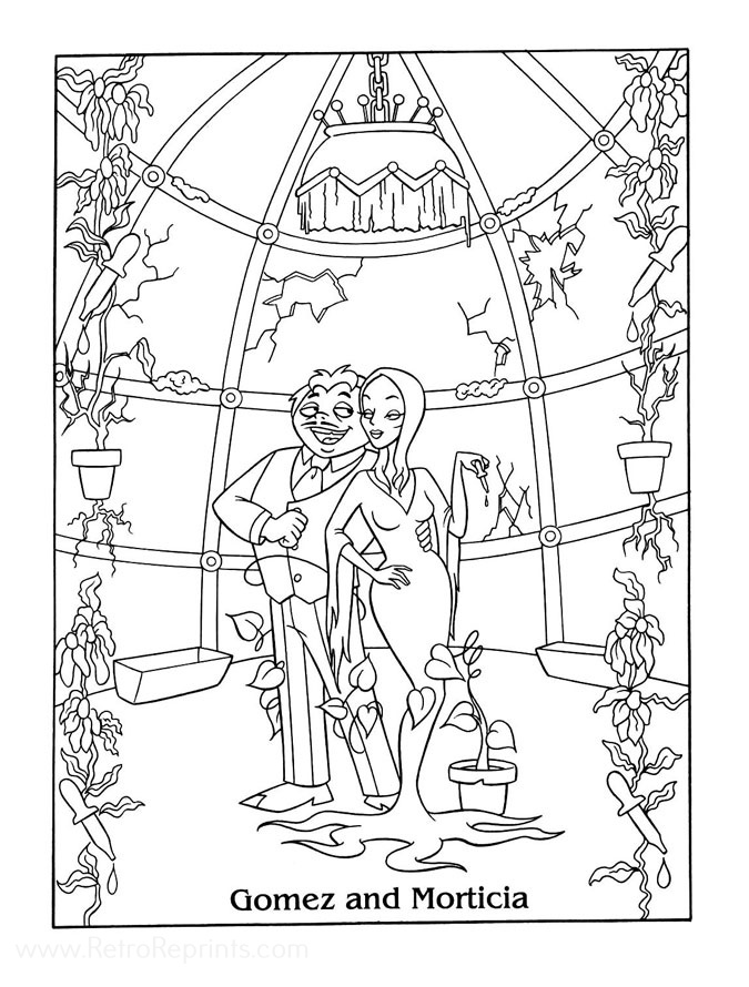 Addams family the coloring pages coloring books at retro reprints