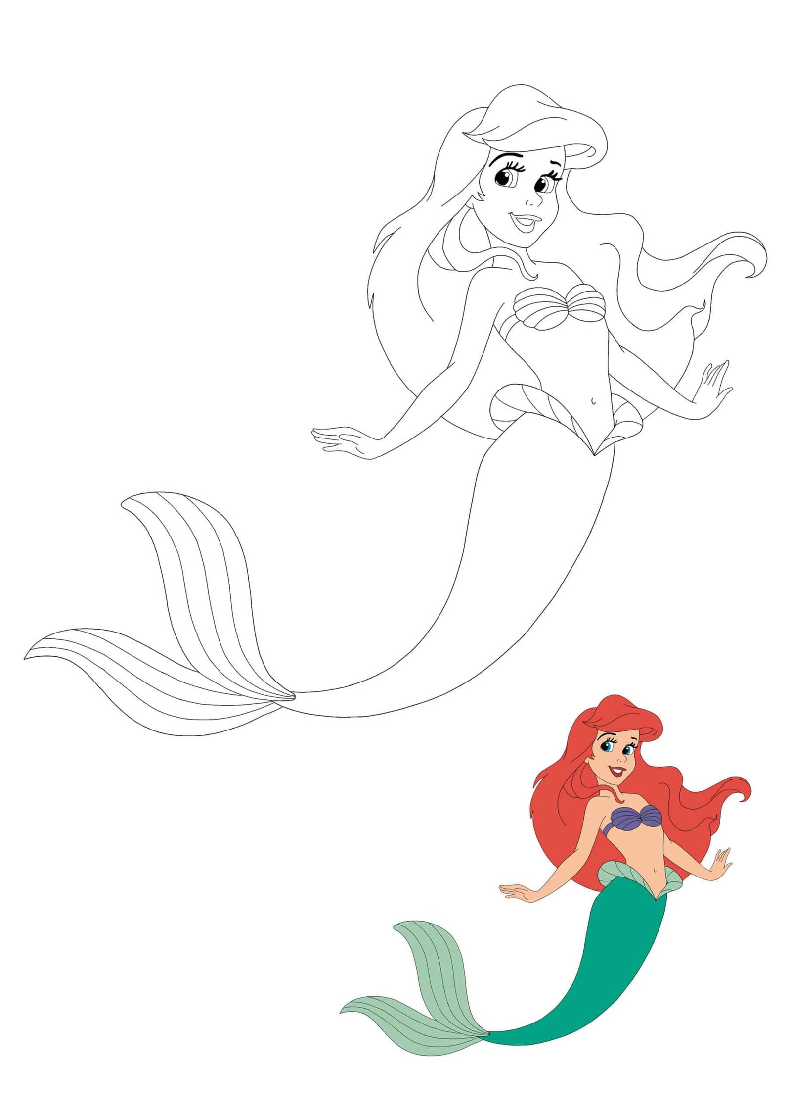 Mermaid ariel coloring pages