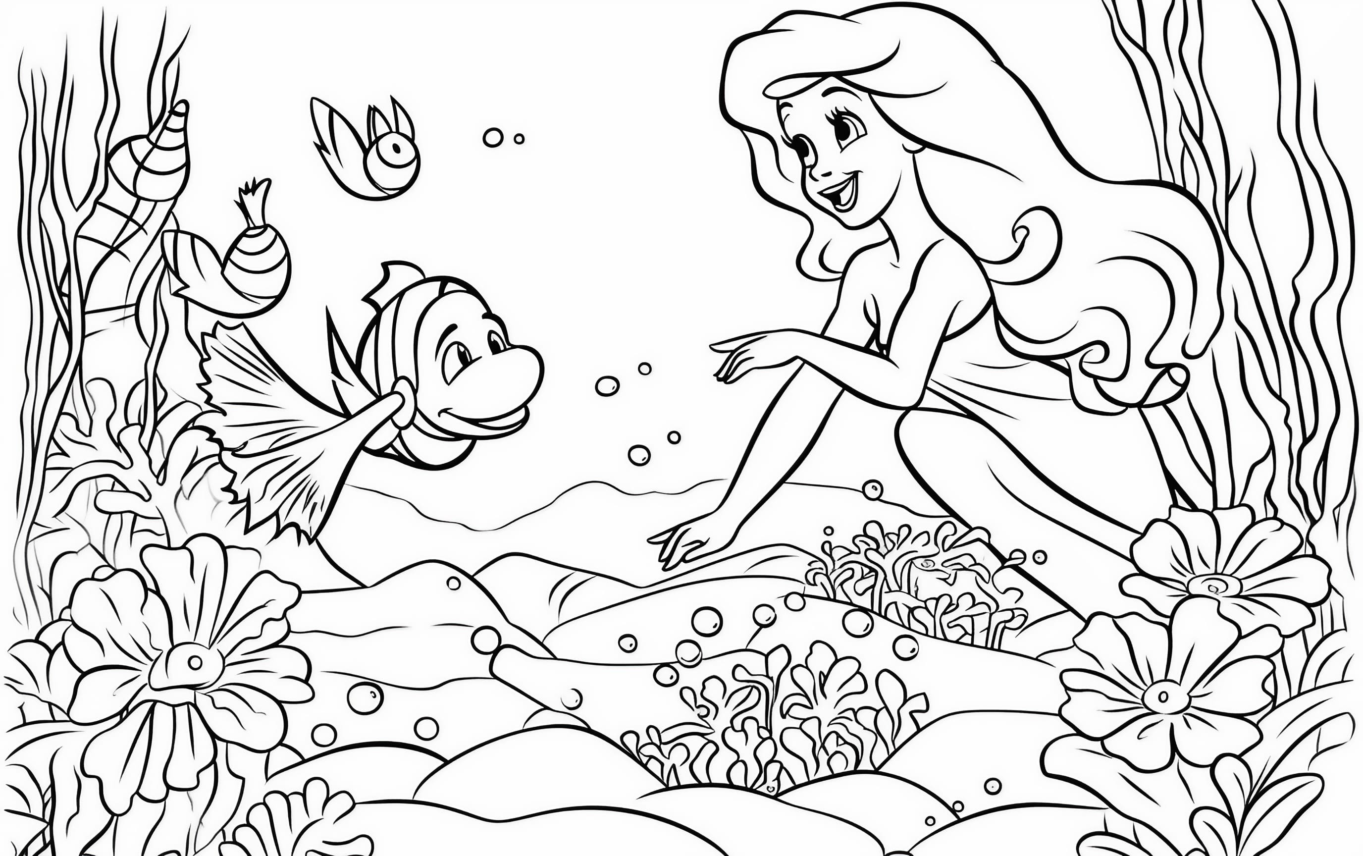 Ariel coloring pages for free printable