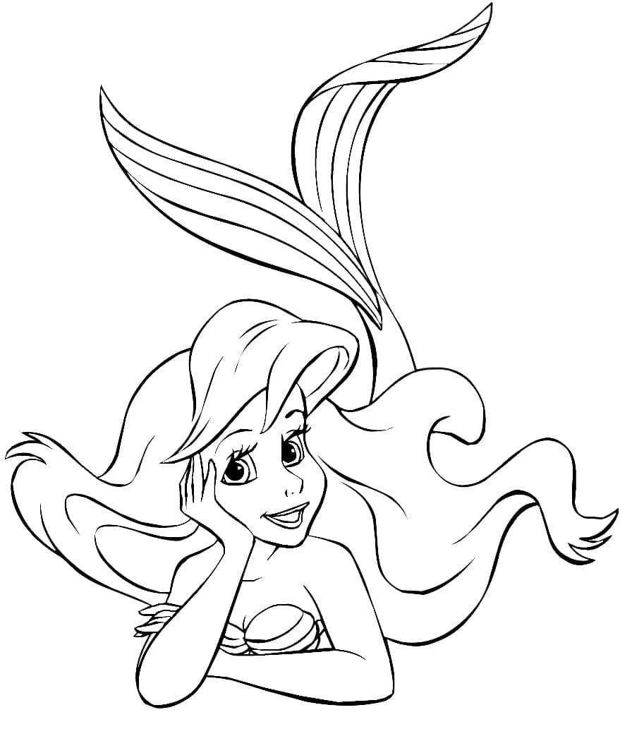 Cute ariel coloring page