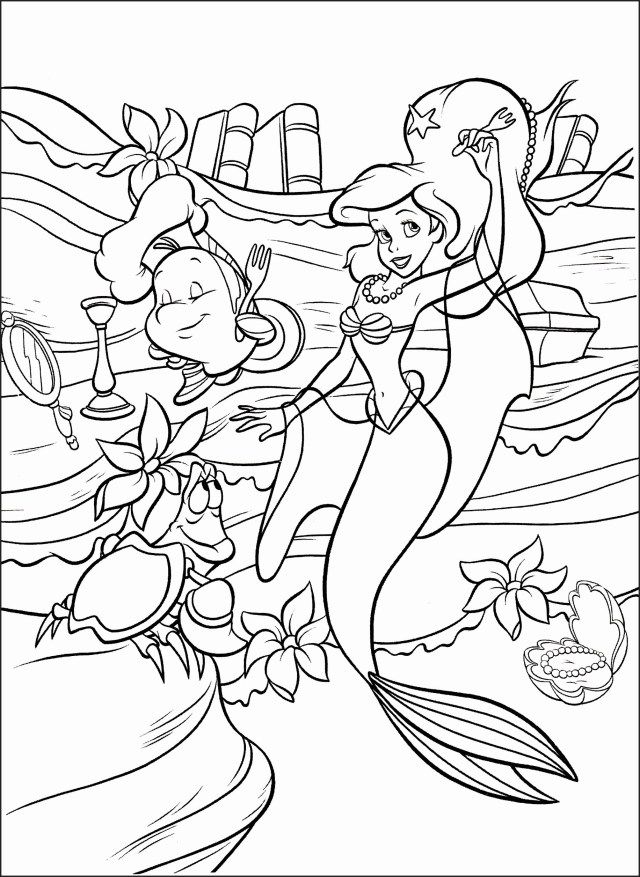 Excellent photo of ariel coloring page