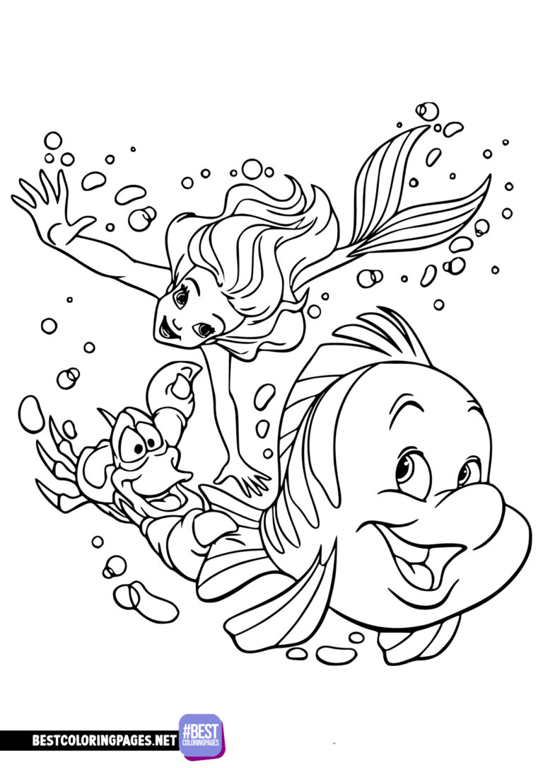 The little mermaid coloring pages