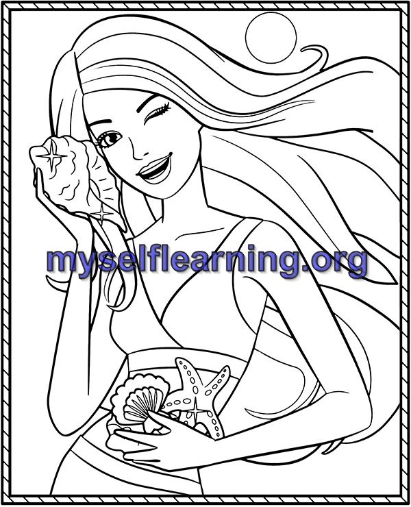 Barbie dolls coloring sheet instant download