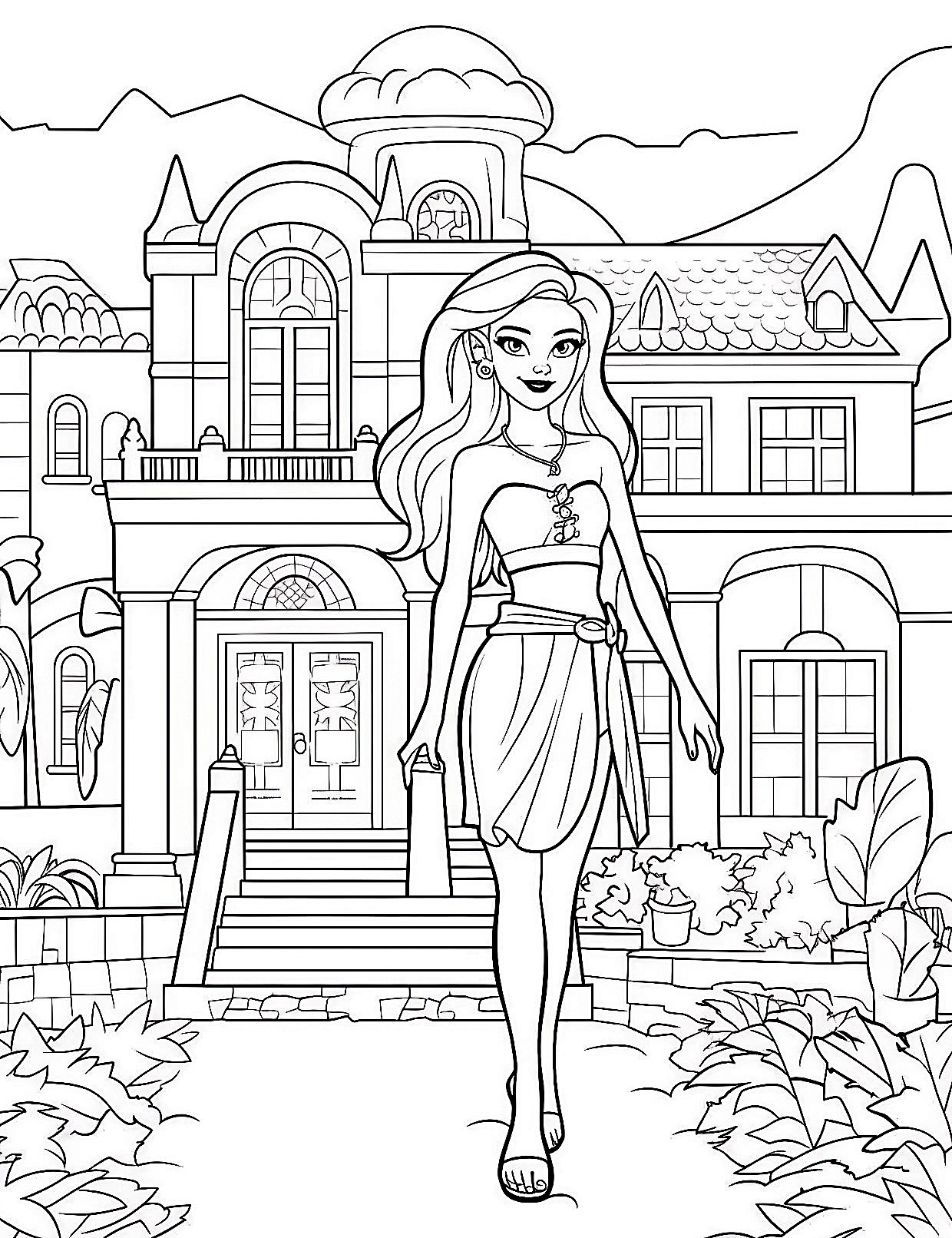 Barbie coloring pages for kids and adults