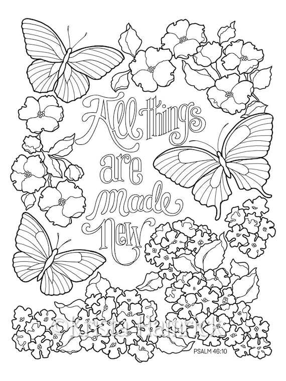 All things are made new coloring page in two sizes x bible journaling tip