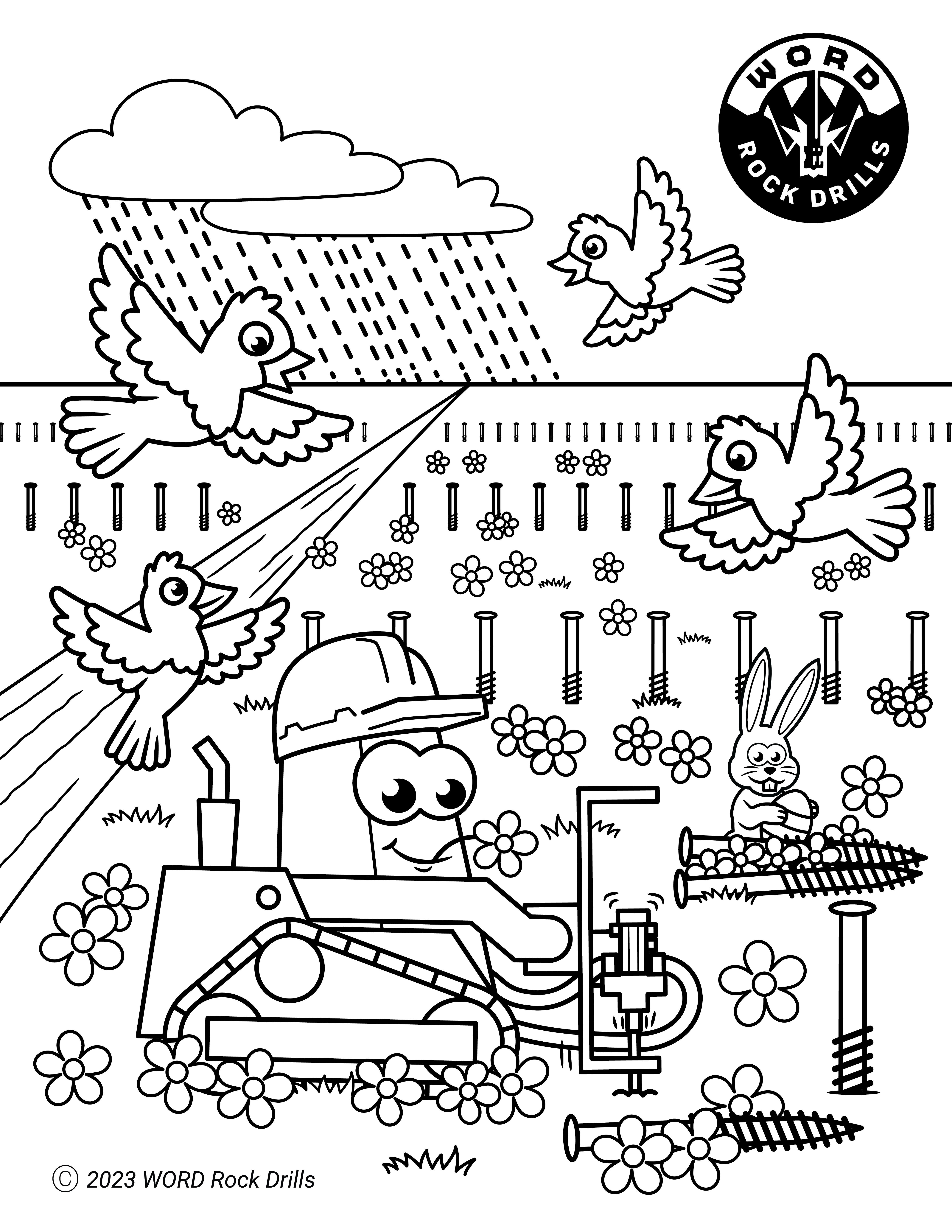 Free rock drill coloring pages to pass the time word rock drills