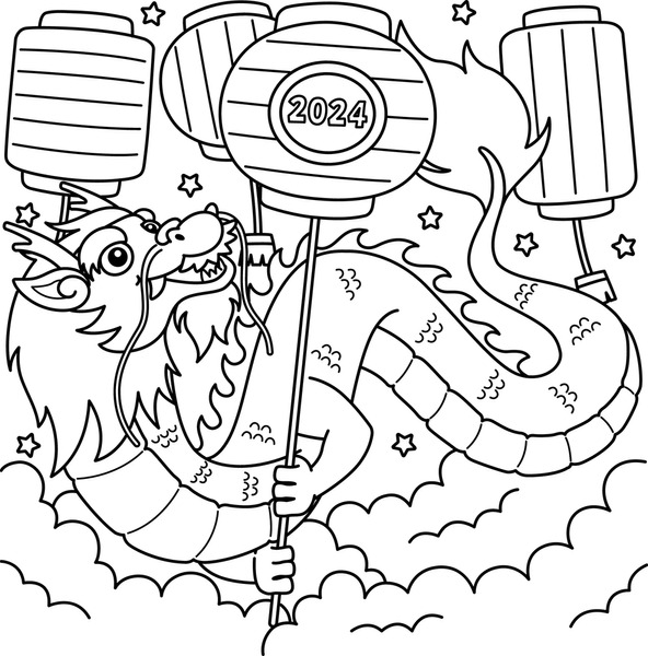 Thousand chinese new year coloring page royalty