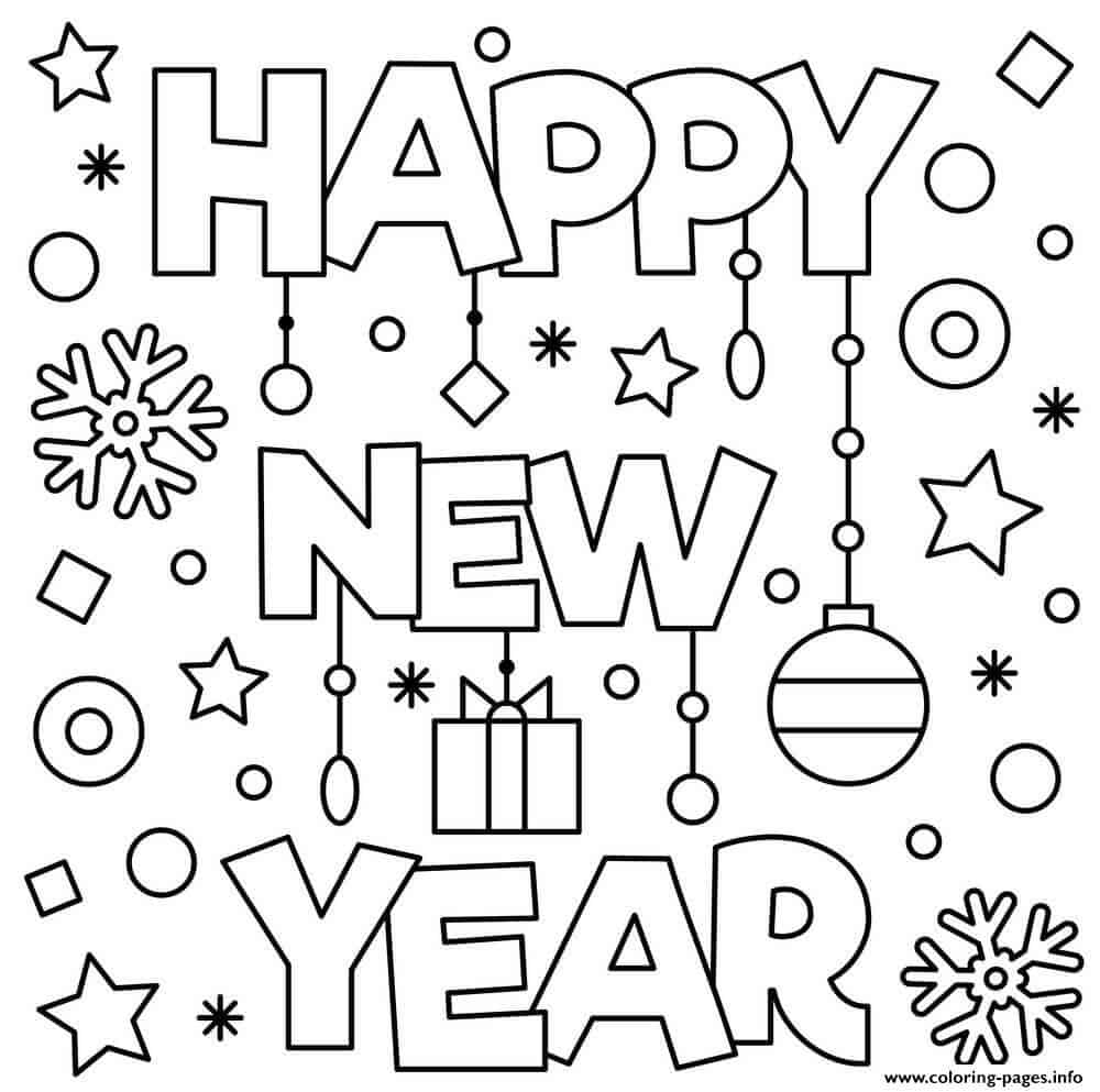 Free new years coloring pages