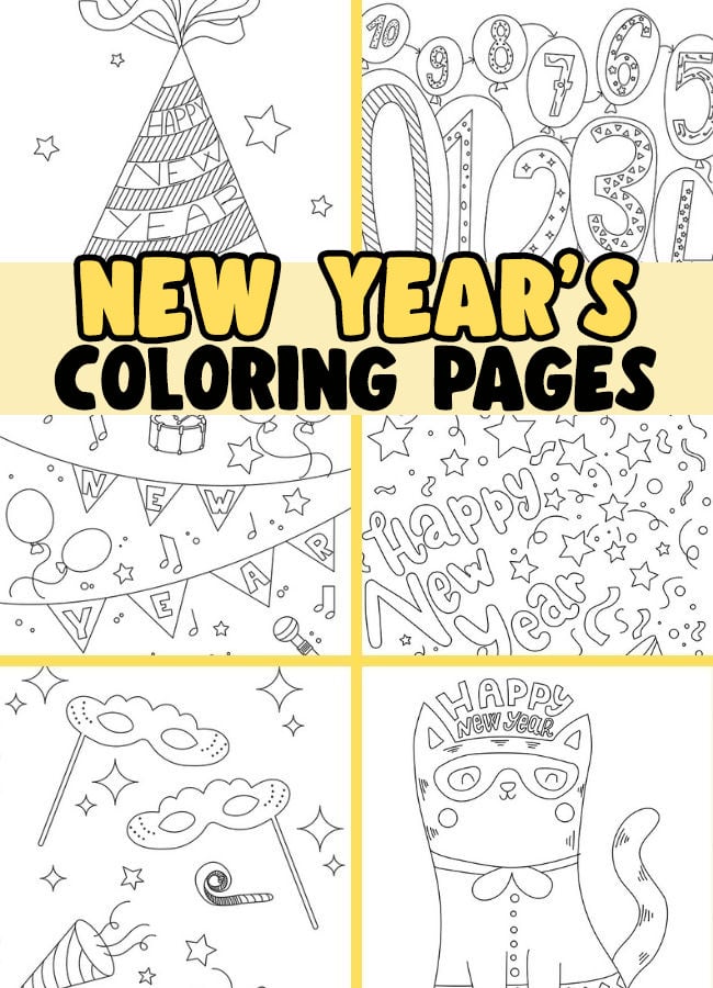 New years coloring pages free printables