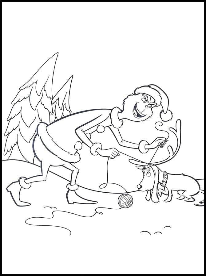 Grinch and max coloring page