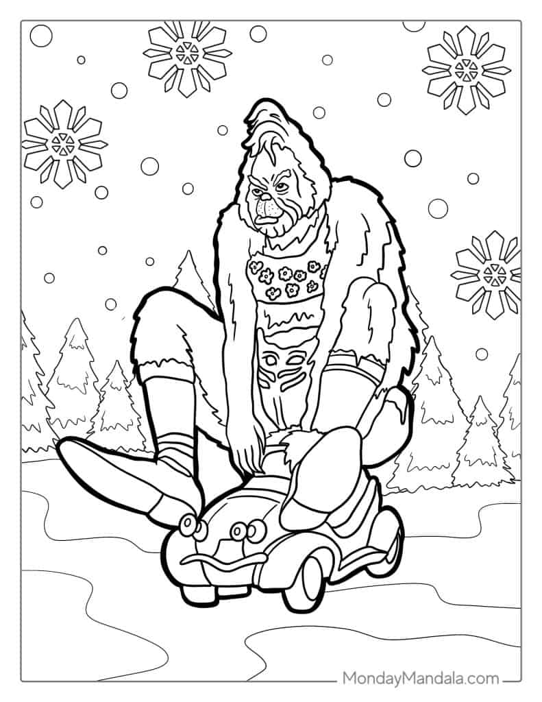 Grinch coloring pages free pdf printables