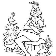 The grinch is unhappy coloring pages