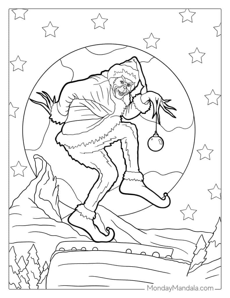 Grinch coloring pages free pdf printables