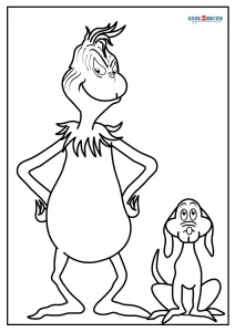 Free printable grinch coloring pages for kids