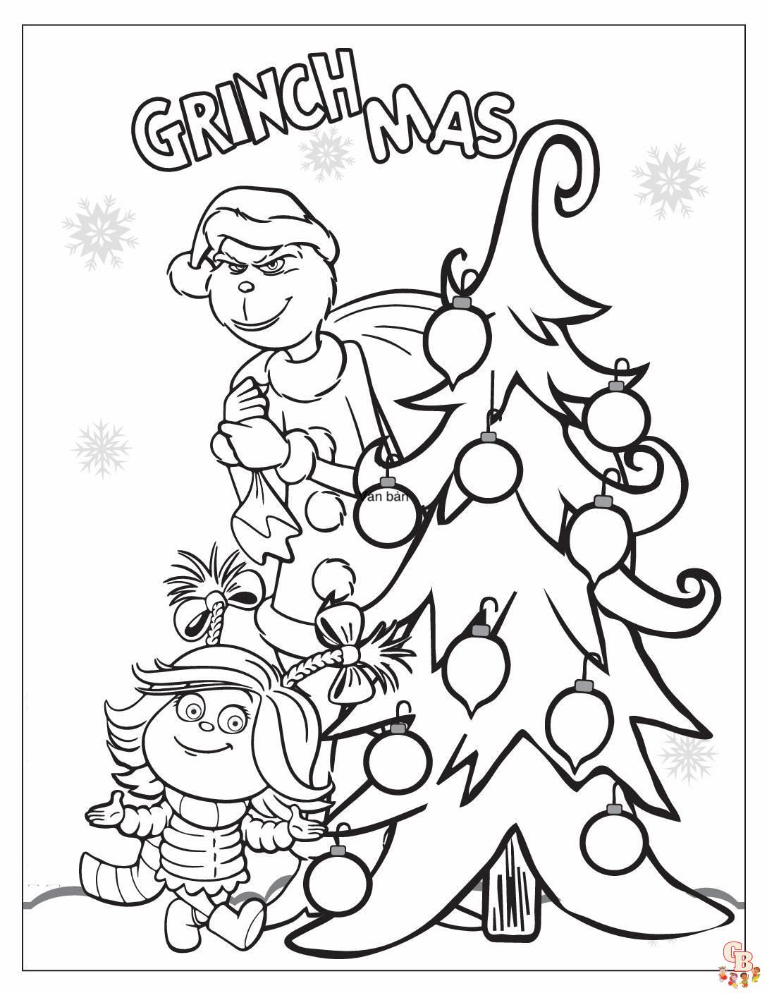 Free grinch christmas coloring pages printable