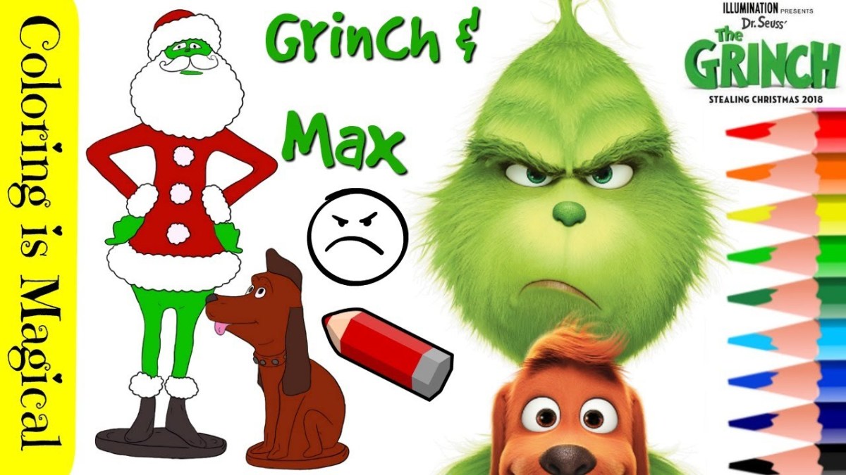 The grinch max coloring page video color grinch video