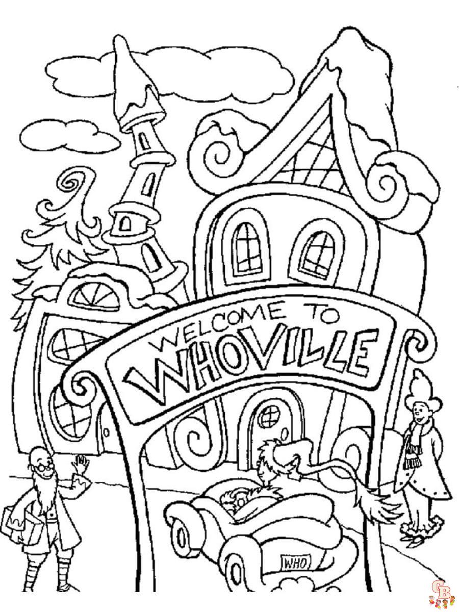 Printable whoville coloring pages free for kids and adults