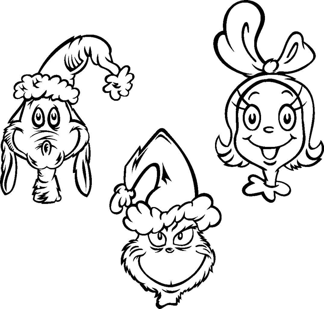 Cindy lou max and grinch trio coloring bundle png