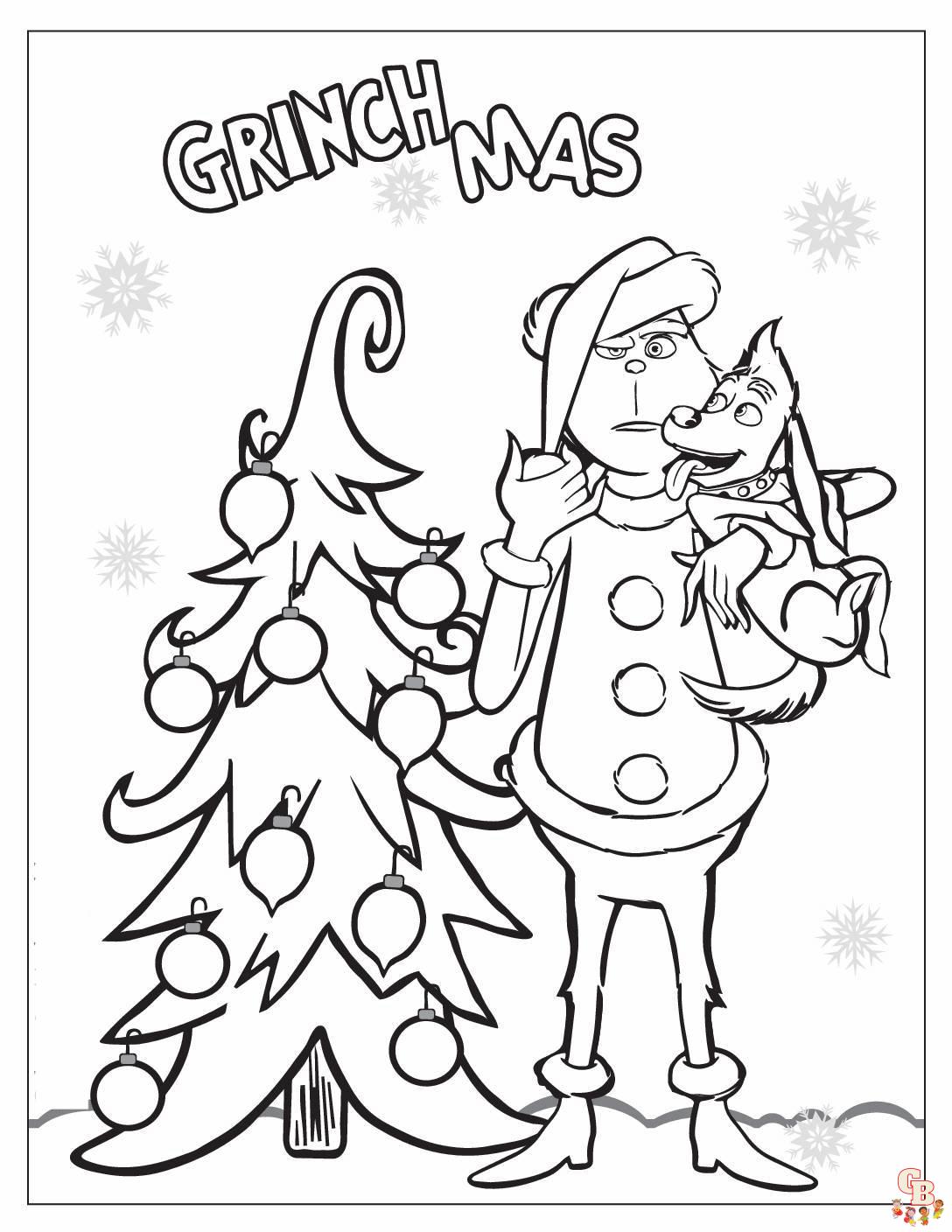 Free grinch christmas coloring pages printable