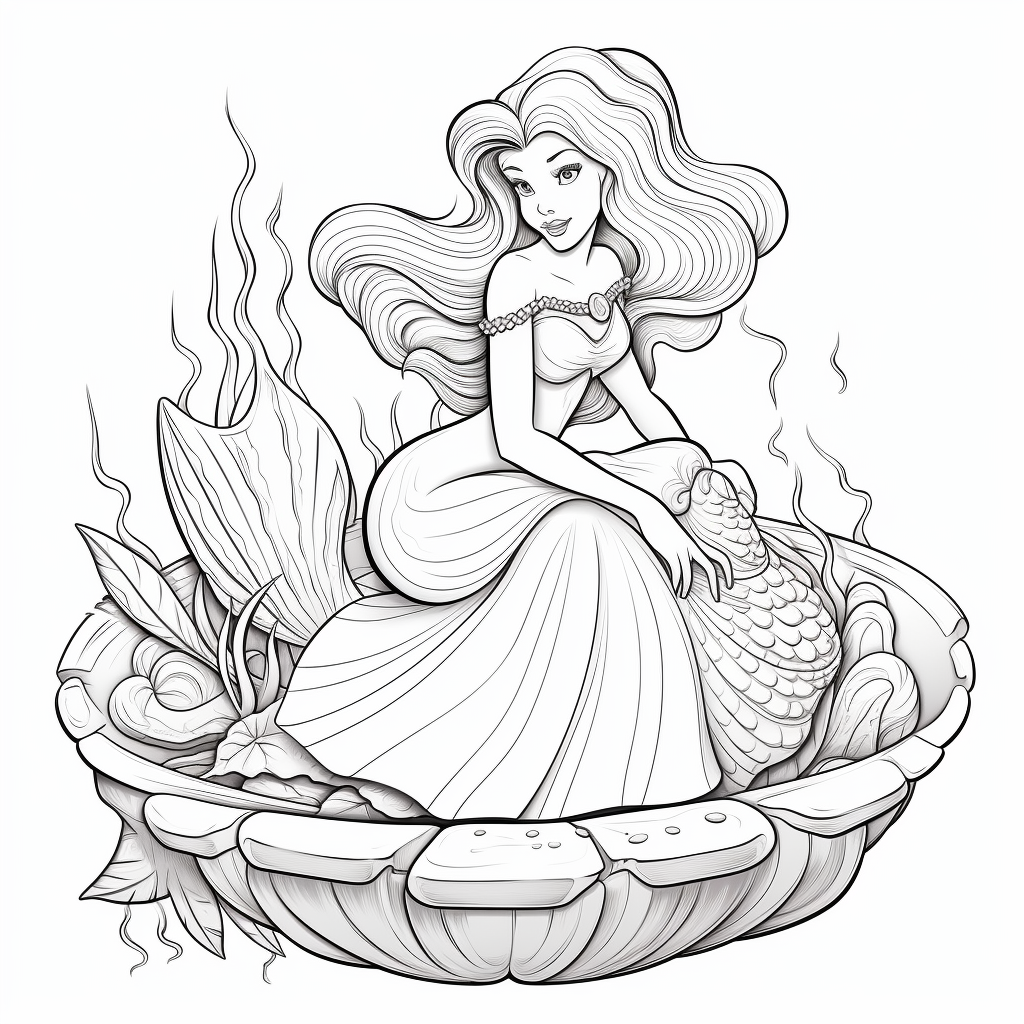 The little mermaid coloring pages for princess ariel fans