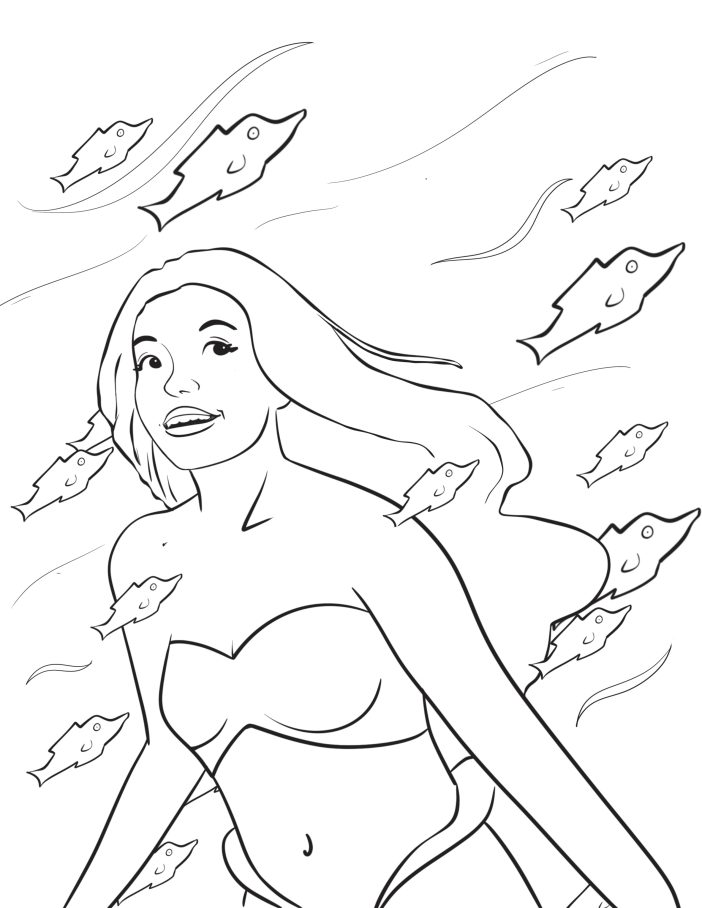 Halle bailey the little mermaid coloring pages