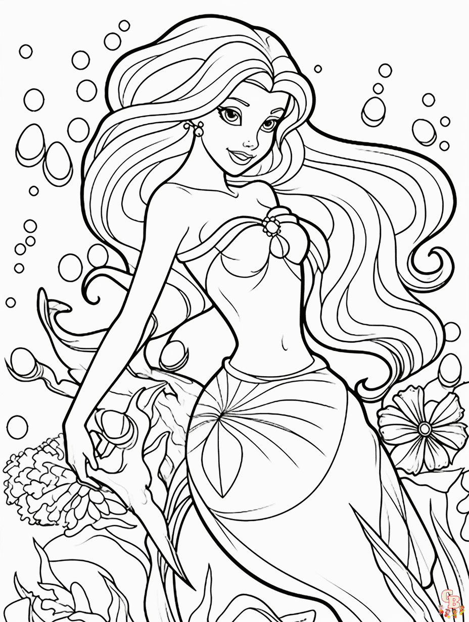 The little mermaid coloring pages