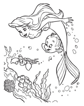 The little mermaid coloring book by creativity without borders tpt