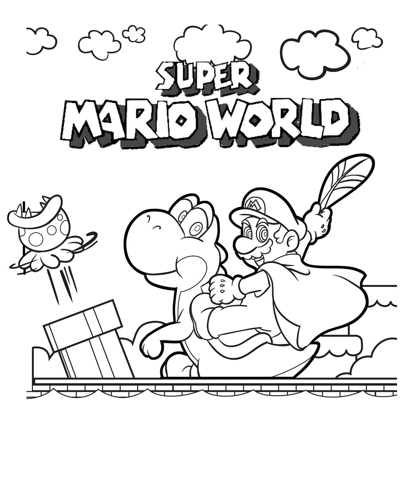 Free printable mario coloring pages for kids