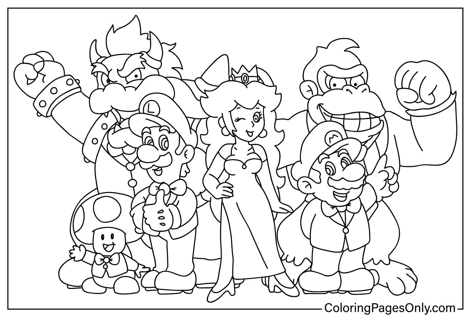 Super mario bros movie coloring page free