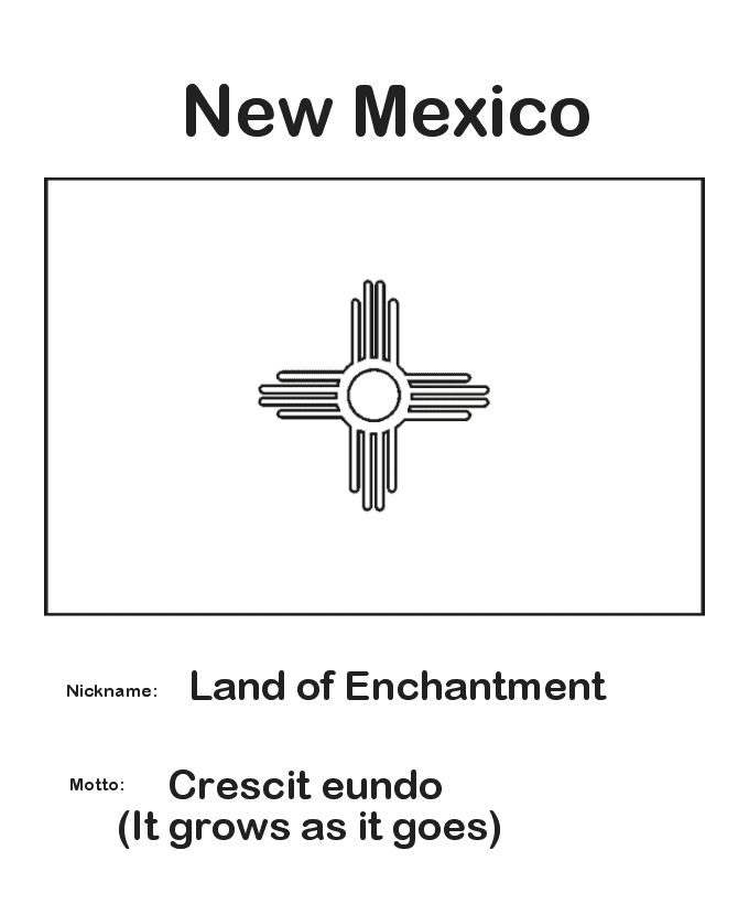 New mexico state flag coloring page new mexico new mexico state flag new mexico flag