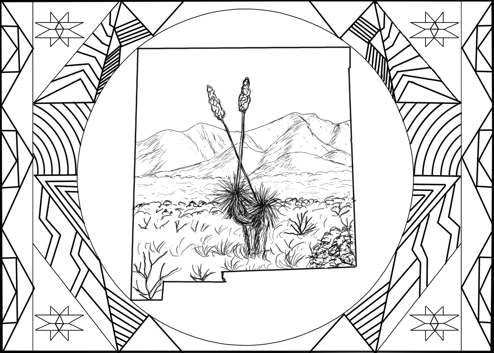 New mexico organ mountains coloring page and similar items