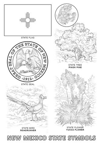 New mexico state symbols coloring page state symbols coloring pages new mexico