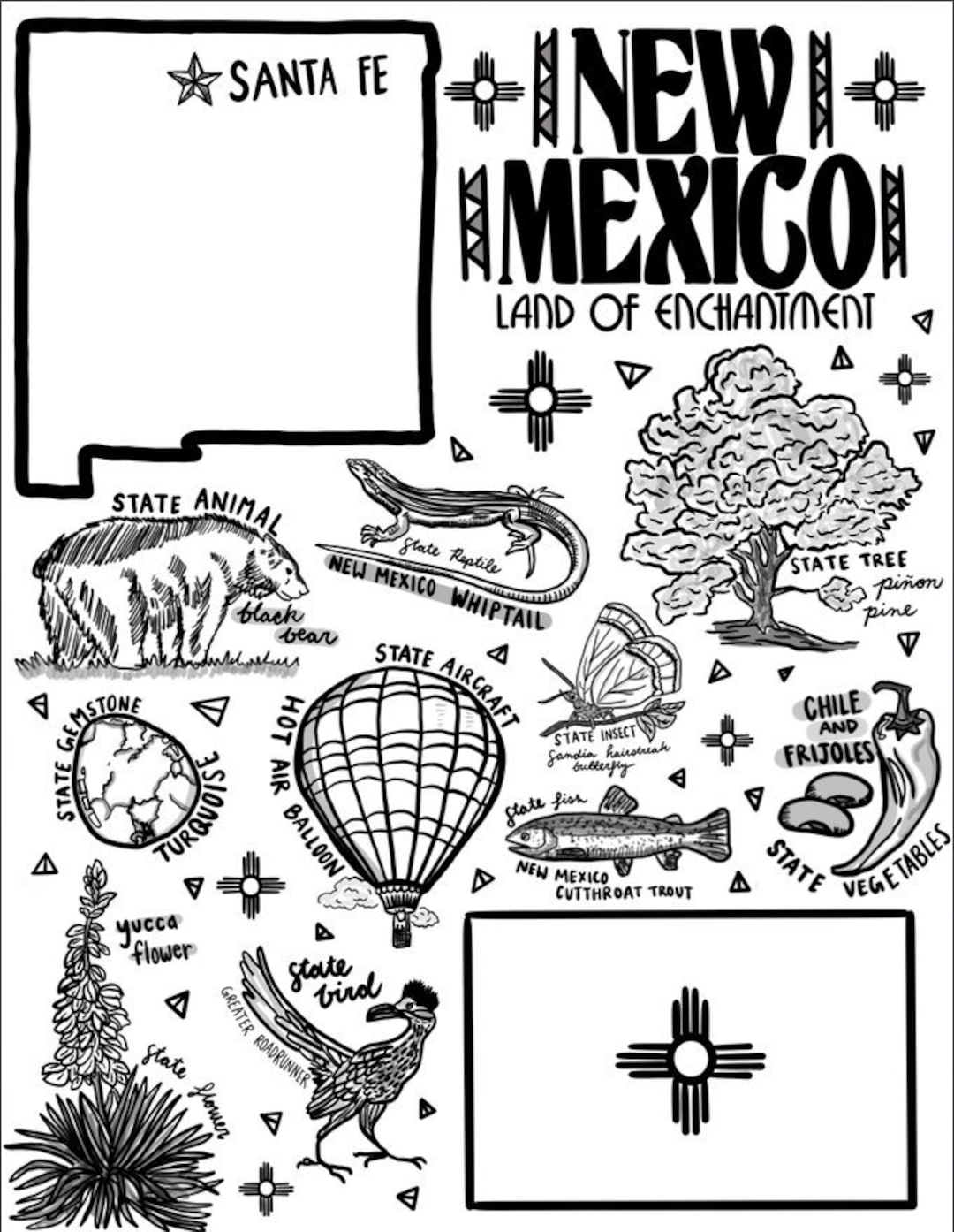 New mexico coloring page download now