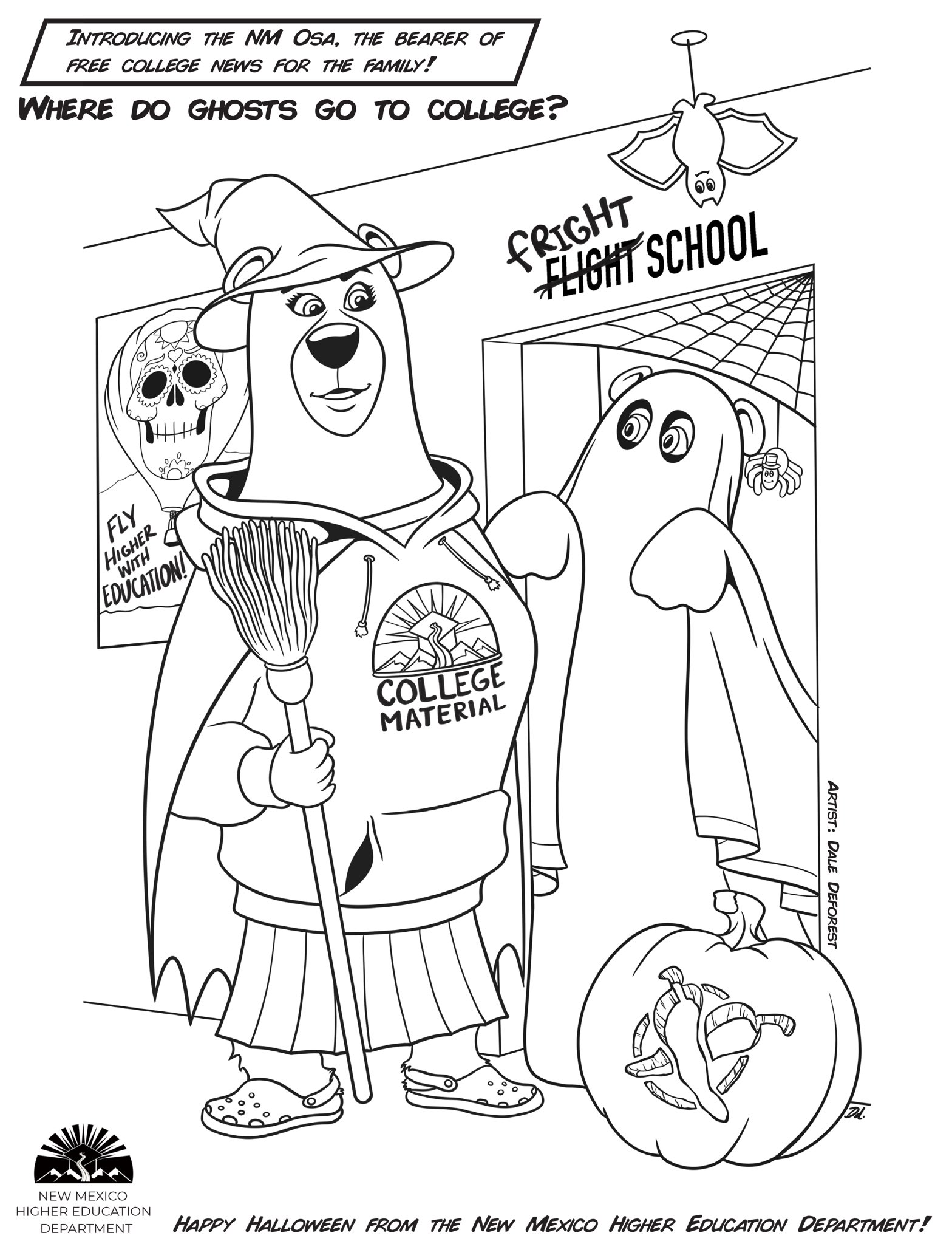 New mexico higher education department on x looking for something for the kids to do this halloween check out our downloadable coloring page below featuring nm osa thank you to nm artist