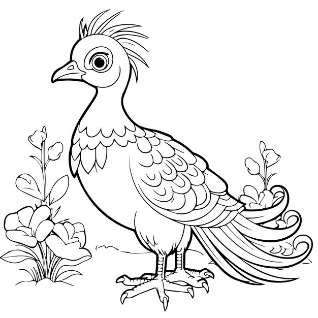 Premium vector rooster coloring pages