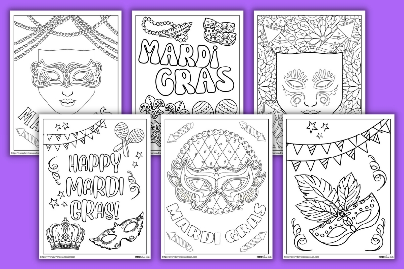 Free mardi gras coloring pages for kids