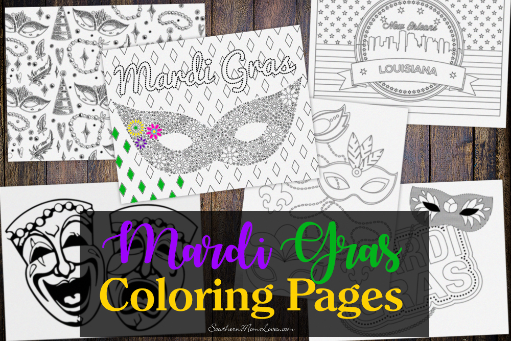 Southern mom loves mardi gras adult and kid coloring pages